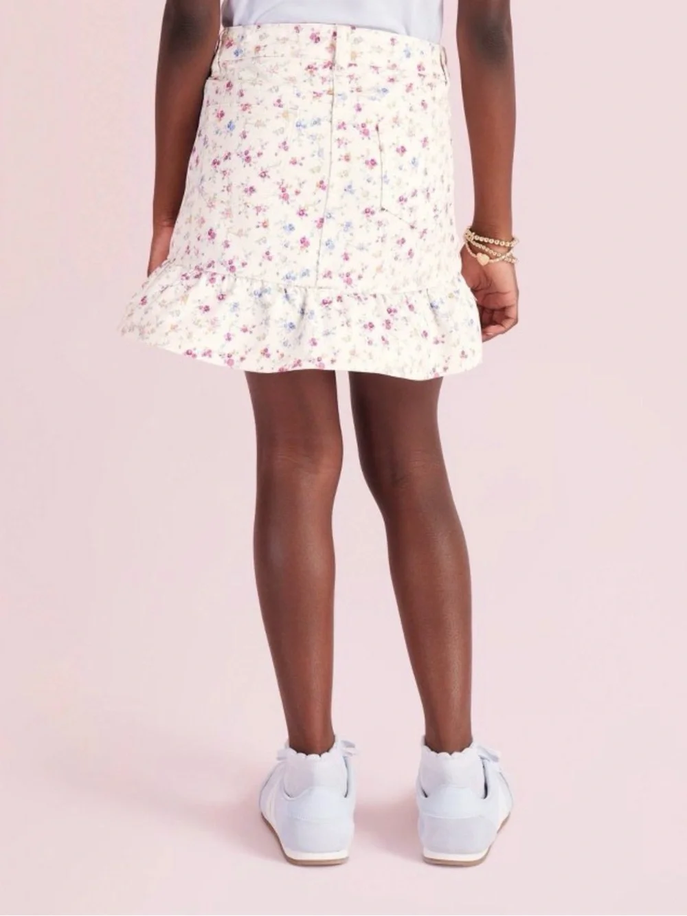 Loveshackfancy x target girls Olivia sunrise patchwork ruffle hem denim skirt 12